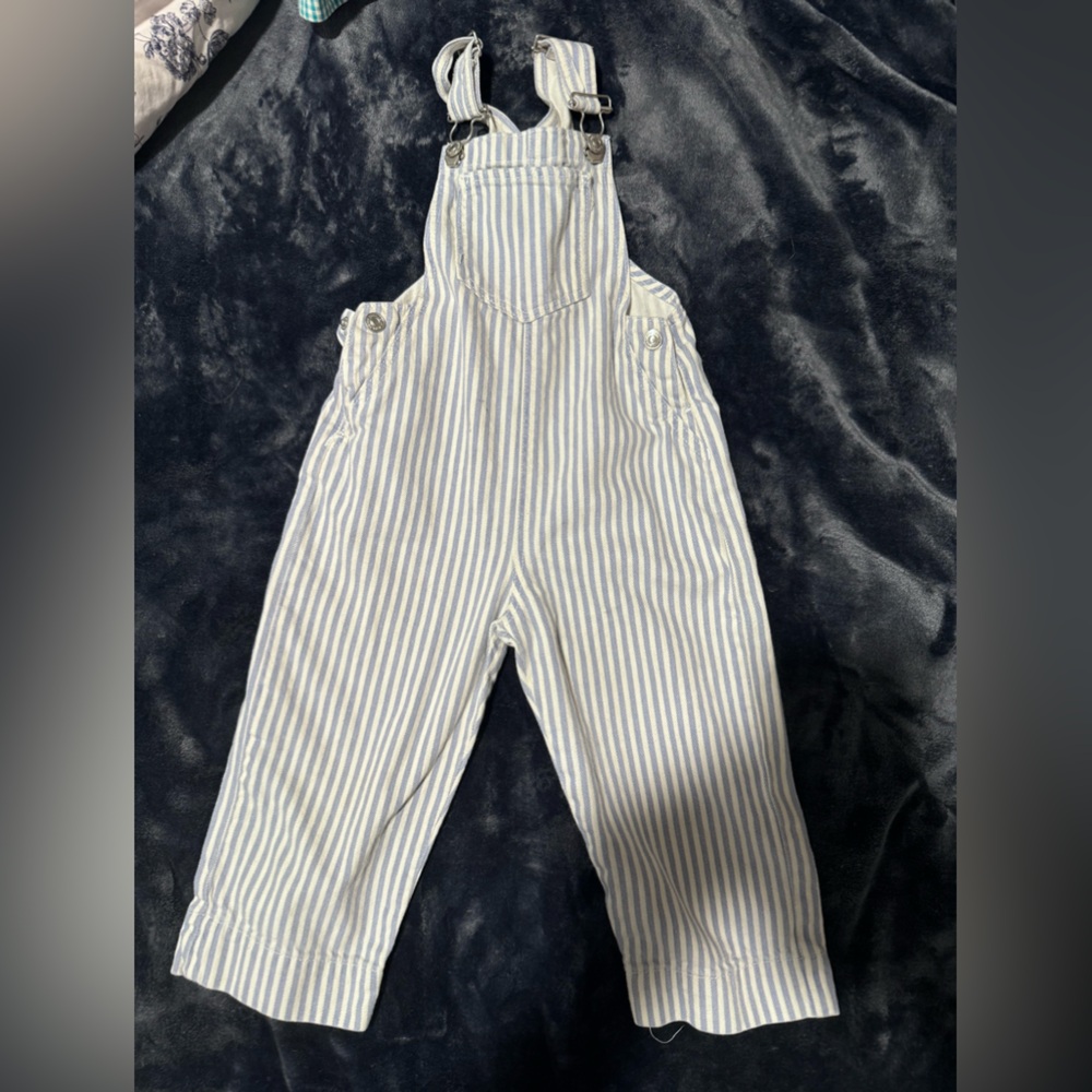 Striped twill dungarees Zara